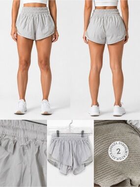 Lululemon Hotty Hot LR Short 2.5" Lined White Lightweight Running Shorts Size 2